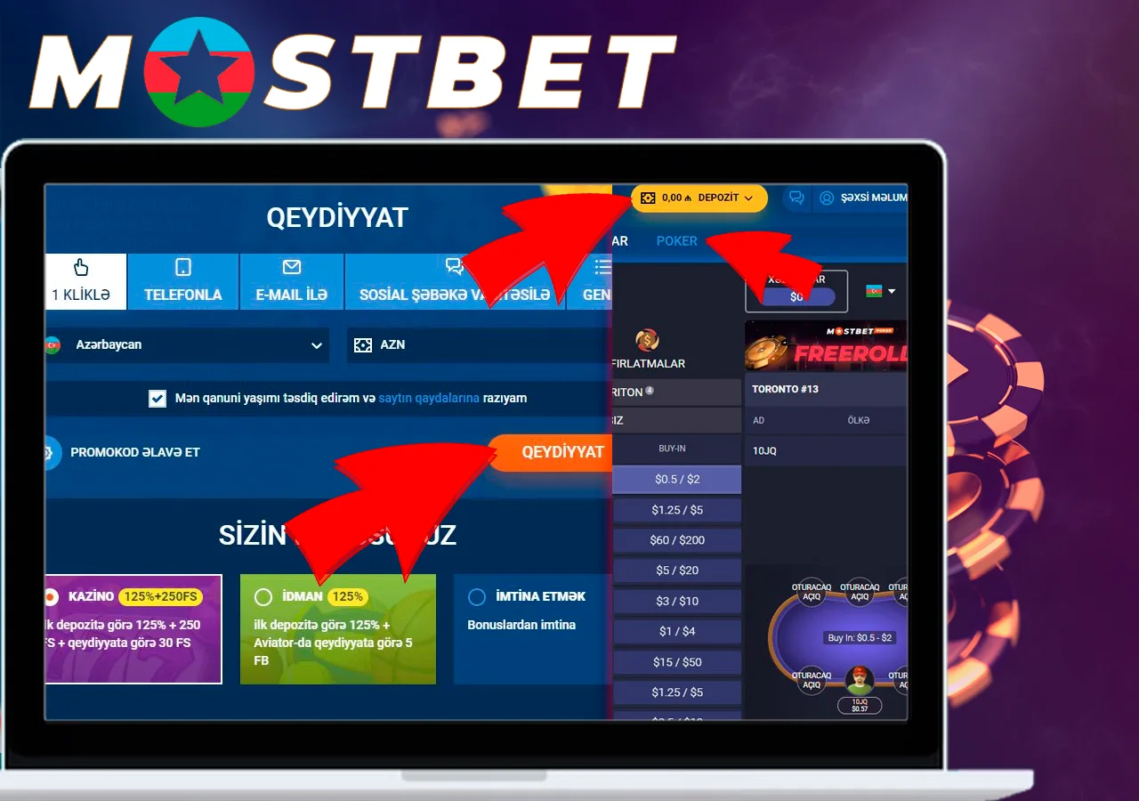 Qeydiyyatdan keçin, depozit qoyun və oynamağa başlayın