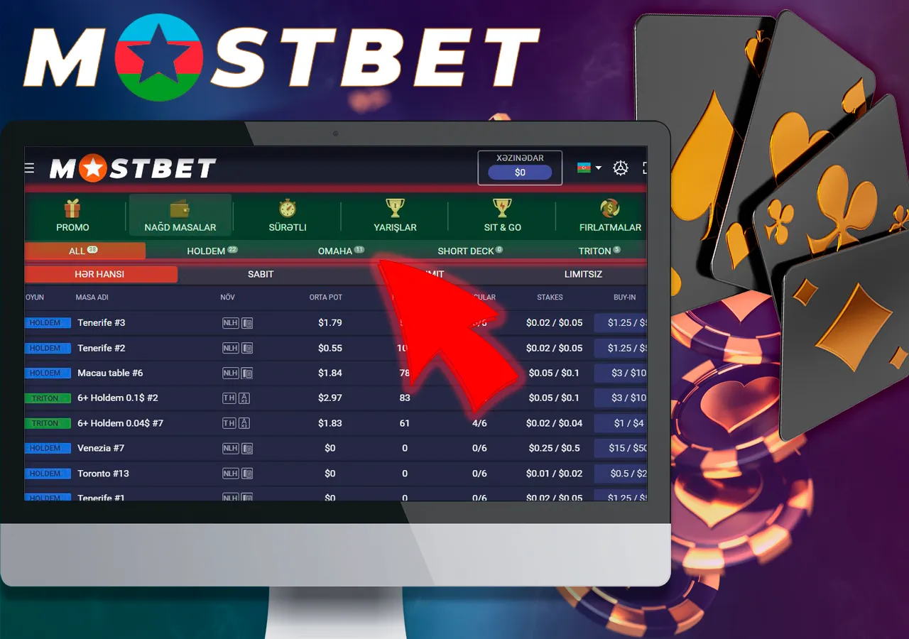 Mostbet-də müxtəlif poker oyunlarına baxın